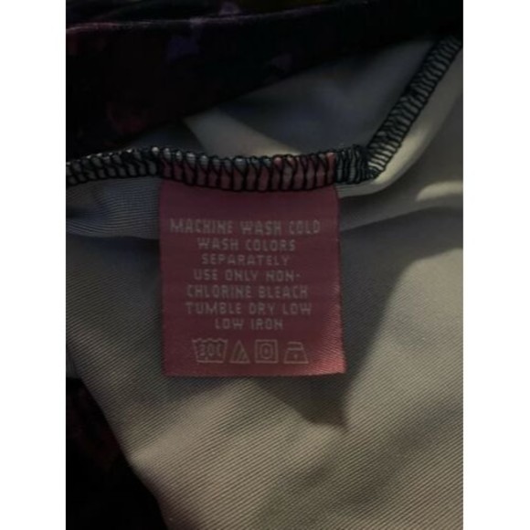 Woman Within Velour Navy Purple Floral Full zip jacket High Neck Size Medium M - Picture 10 of 11